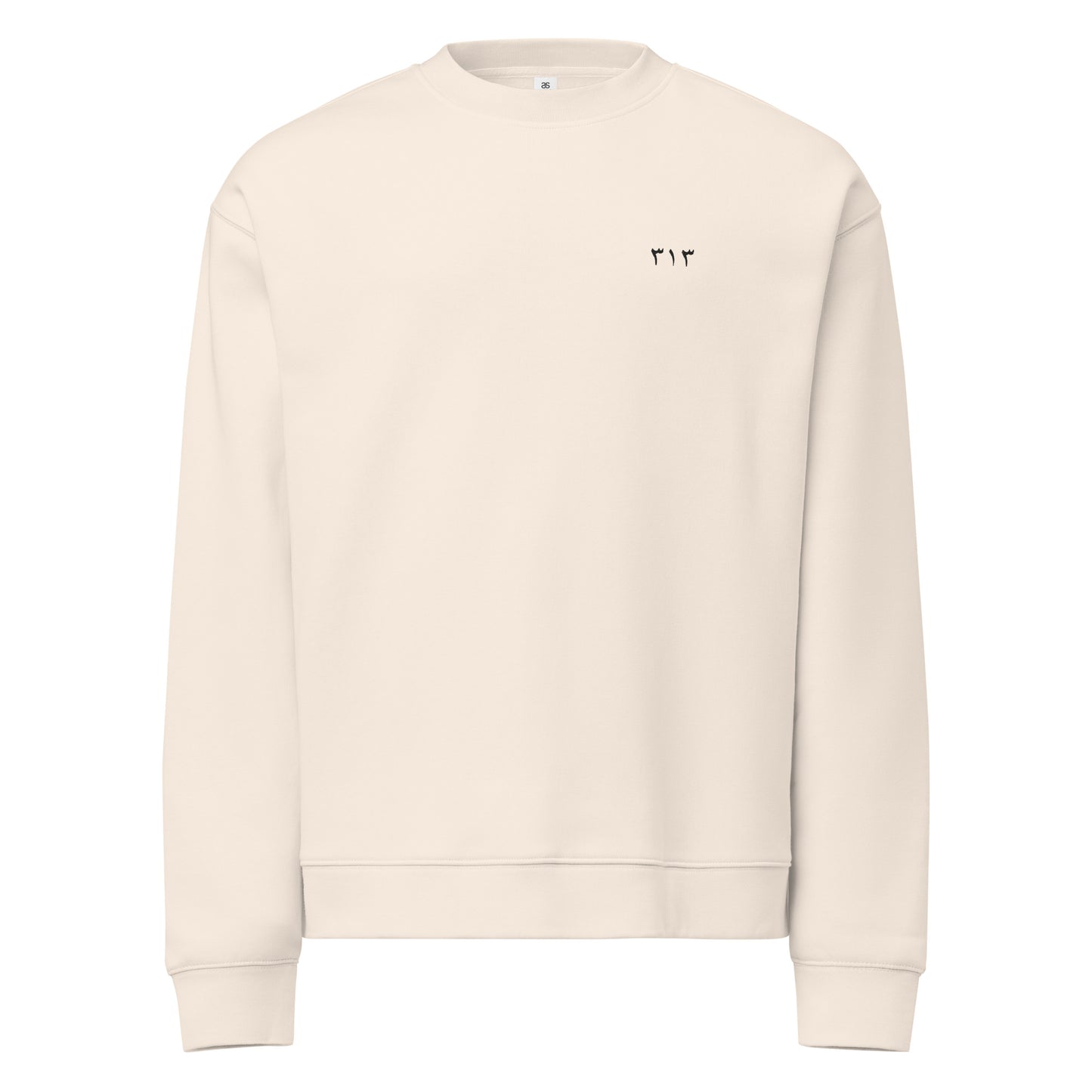 Embroidered 313 Shia Sweatshirt in Ecru.