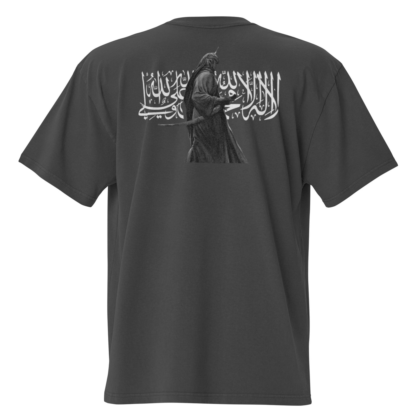 Black T-shirt with Shahada calligraphy on the back – A testament of faith and a legacy of strength by AHLBAYT